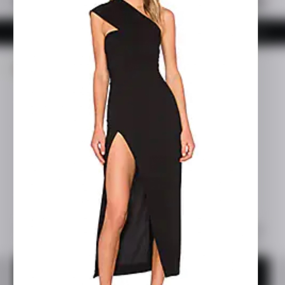 REVOLVE Black Asymmetrical Dress US 4